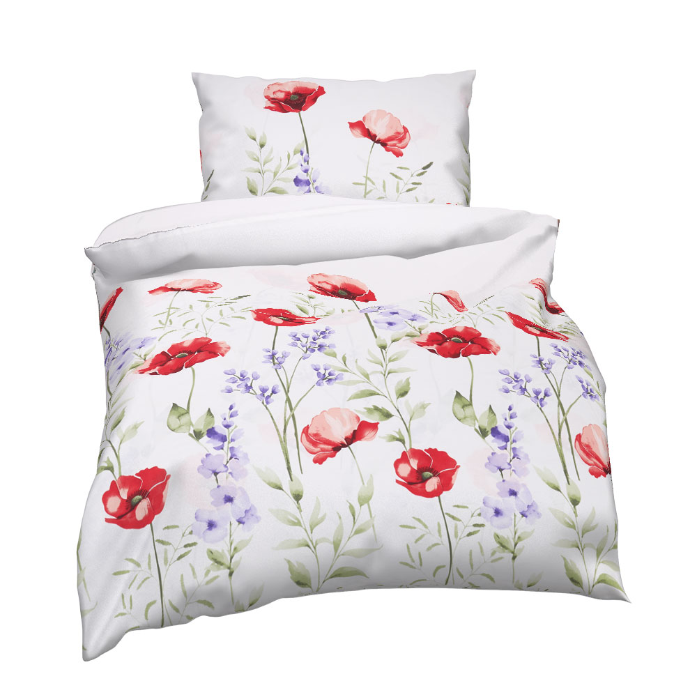 Satin Bettwäsche - Rot, Größe: 140 x 200 cm