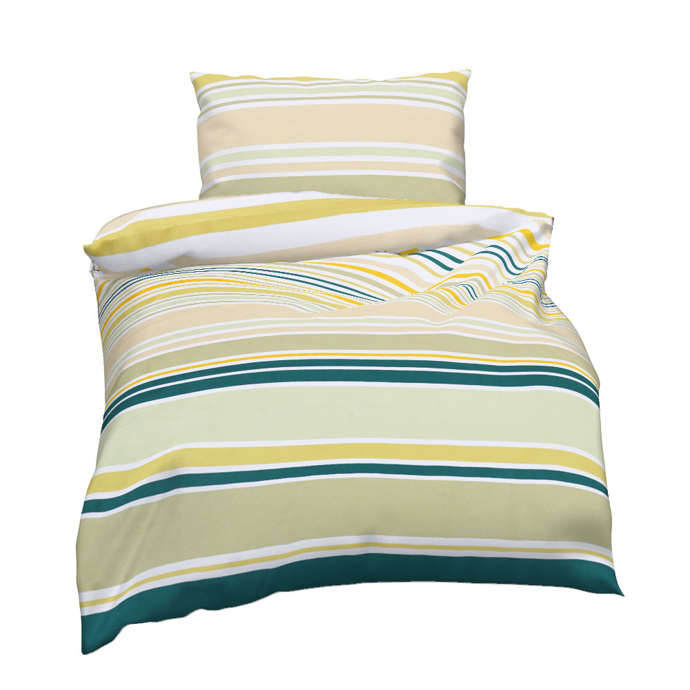 Satin Bettwäsche - Mittel Gelb, Größe: 140 x 200 cm