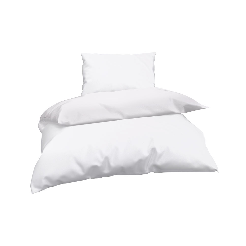 Leinen-Look Bettwäsche - Weiß, Größe: 140 x 200 cm