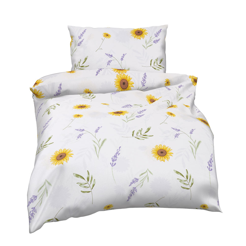 Satin Bettwäsche - Gelb, Größe: 140 x 200 cm