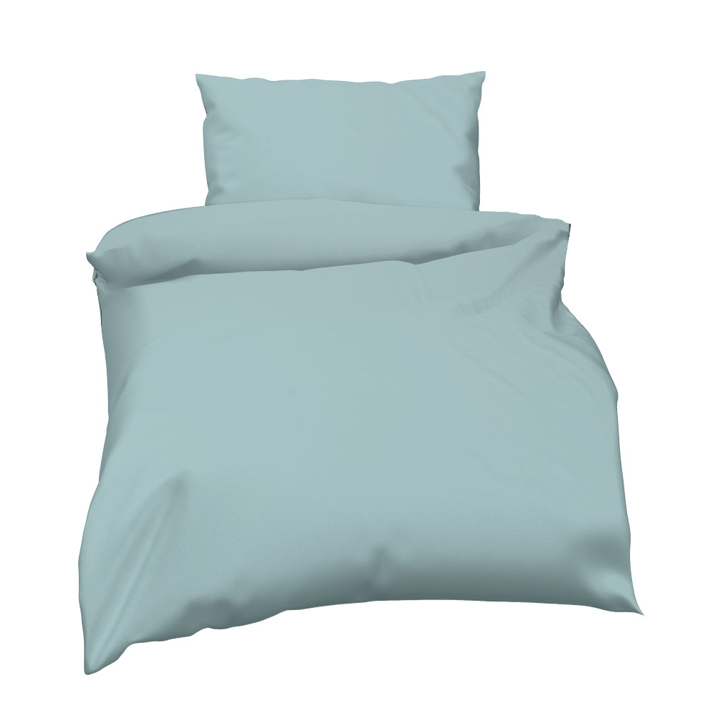 Tencel Baumwoll-Bettwäsche - Grünblau, Größe: 140 x 200 cm