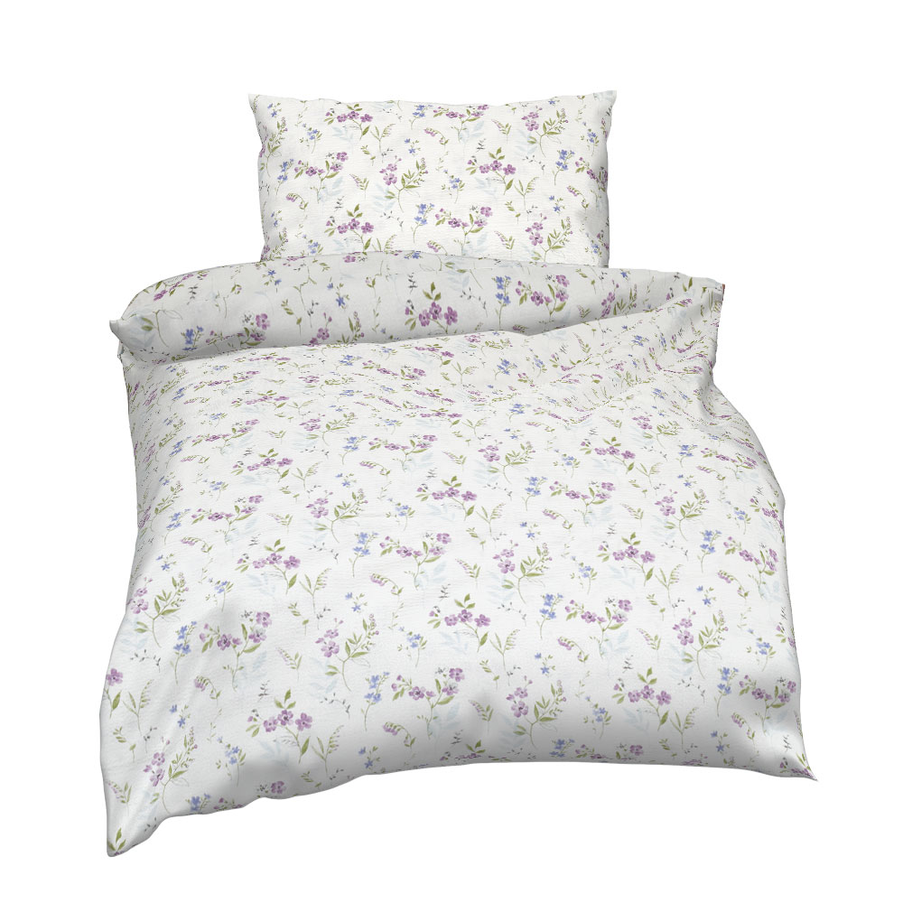 Seersucker Bettwäsche - Lilac, Größe: 140 x 200 cm