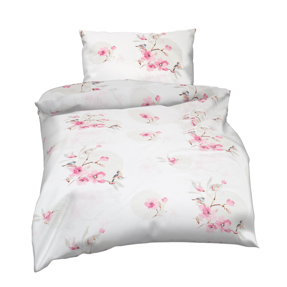 Seersucker Bettwäsche - Mittel Rose, Größe: 140 x 200 cm