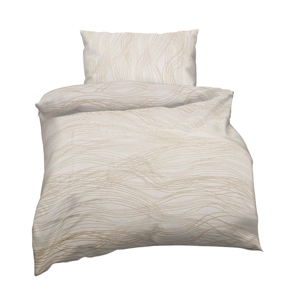 Satin Bettwäsche Fleuresse - Beige, Größe: 140 x 200 cm