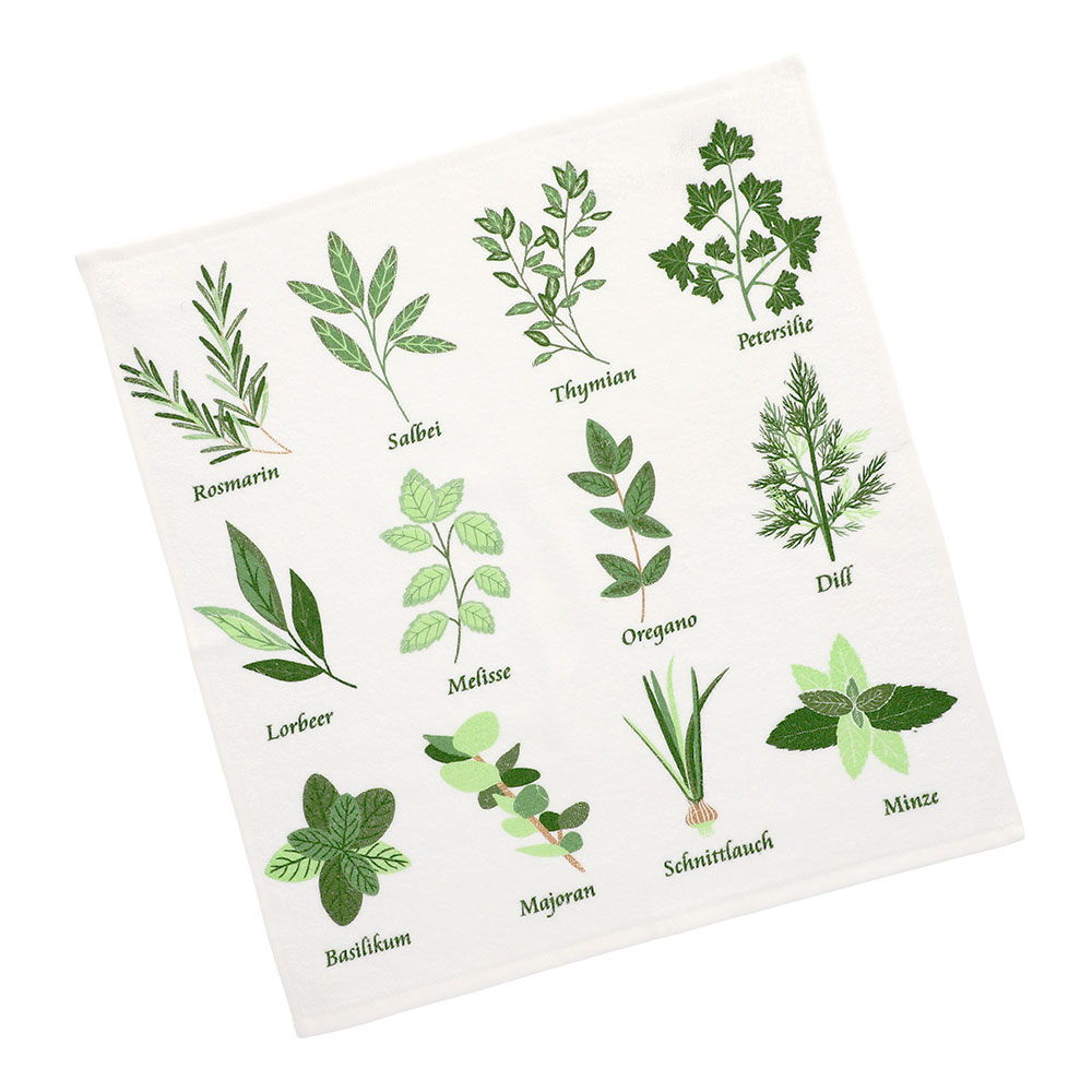 Geschirrtuch Frottee "Herbs" - Gras, Größe: 50 x 50 cm