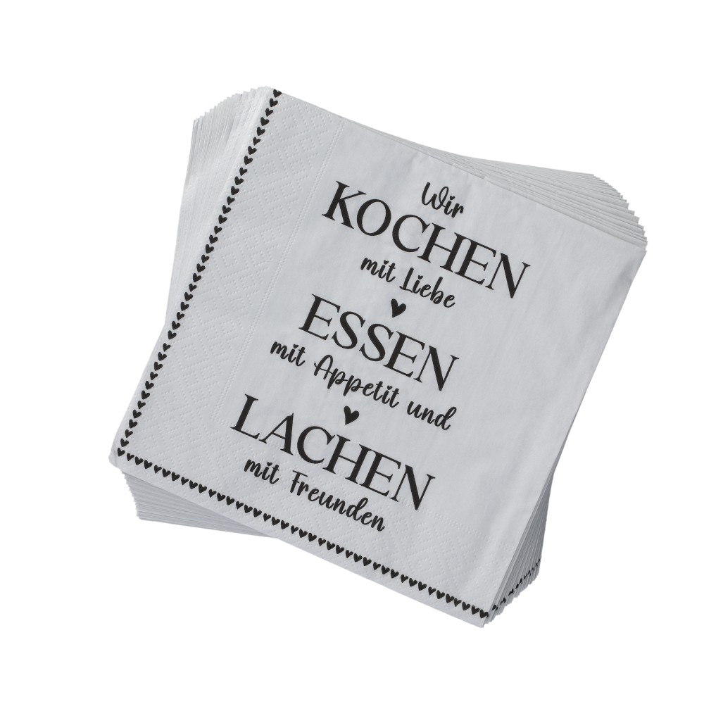 Papierservietten 33x33 cm - Schwarz, Größe: 33 x 33 cm