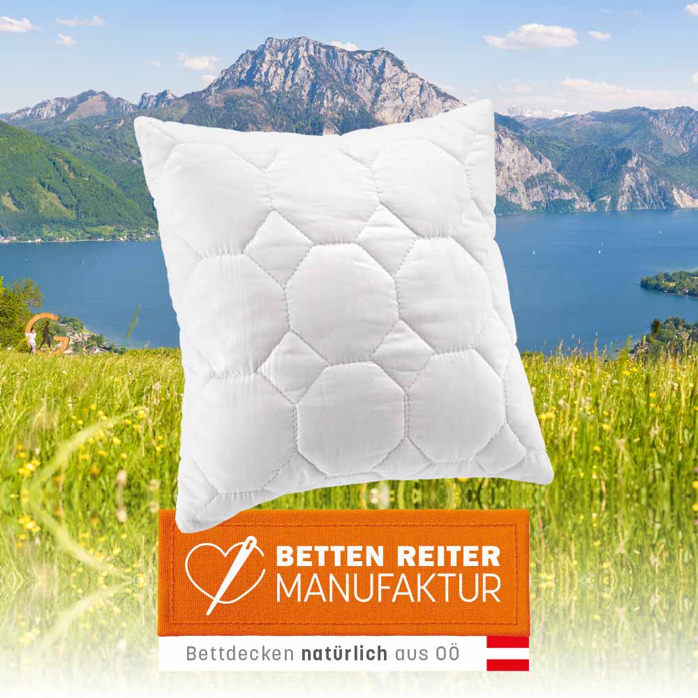 Gots Schurwollpolster - Weiß, Größe: 40 x 40 cm