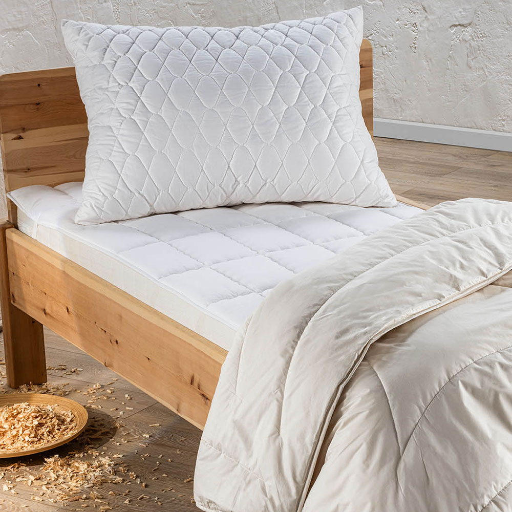 Zirbenunterbett GOTS - Weiß, Größe: 200 x 90 cm