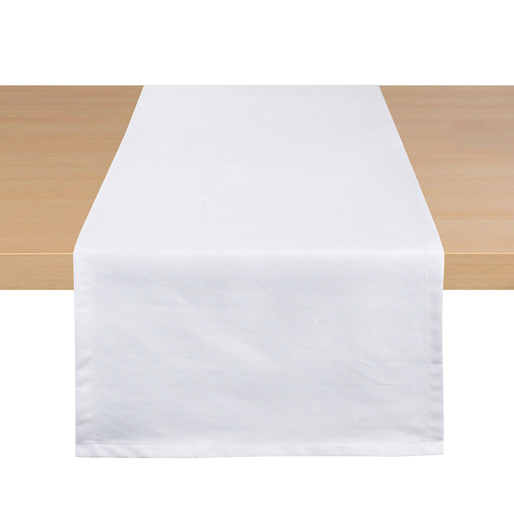 BASIC HOME Tischläufer - Weiß, Größe: 40 x 140 cm