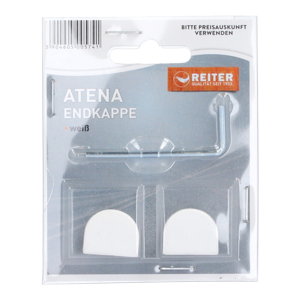 ATENA Endkappe für Aluschiene - Weiß, Höhe: 2 cm