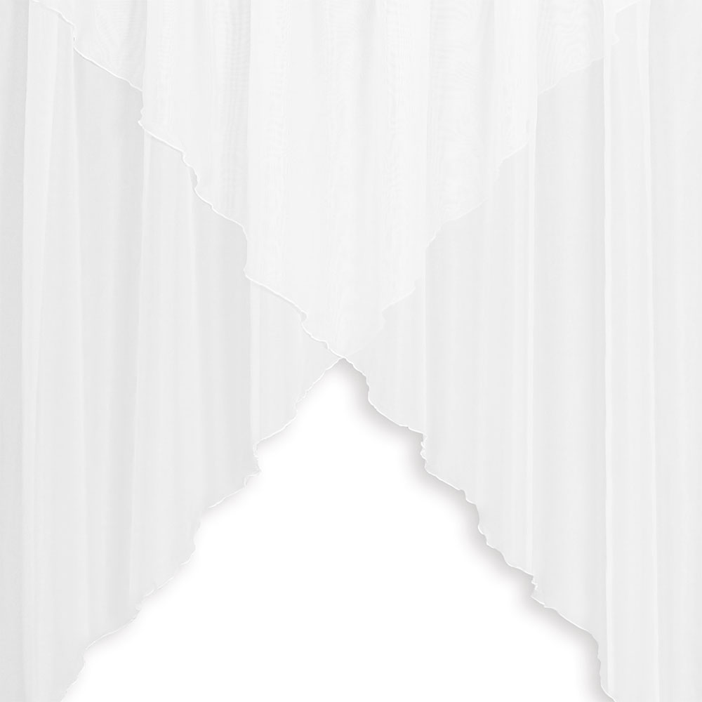 Kreuzstore mit Vorhangband - Weiß, Größe: 300 x 175 cm