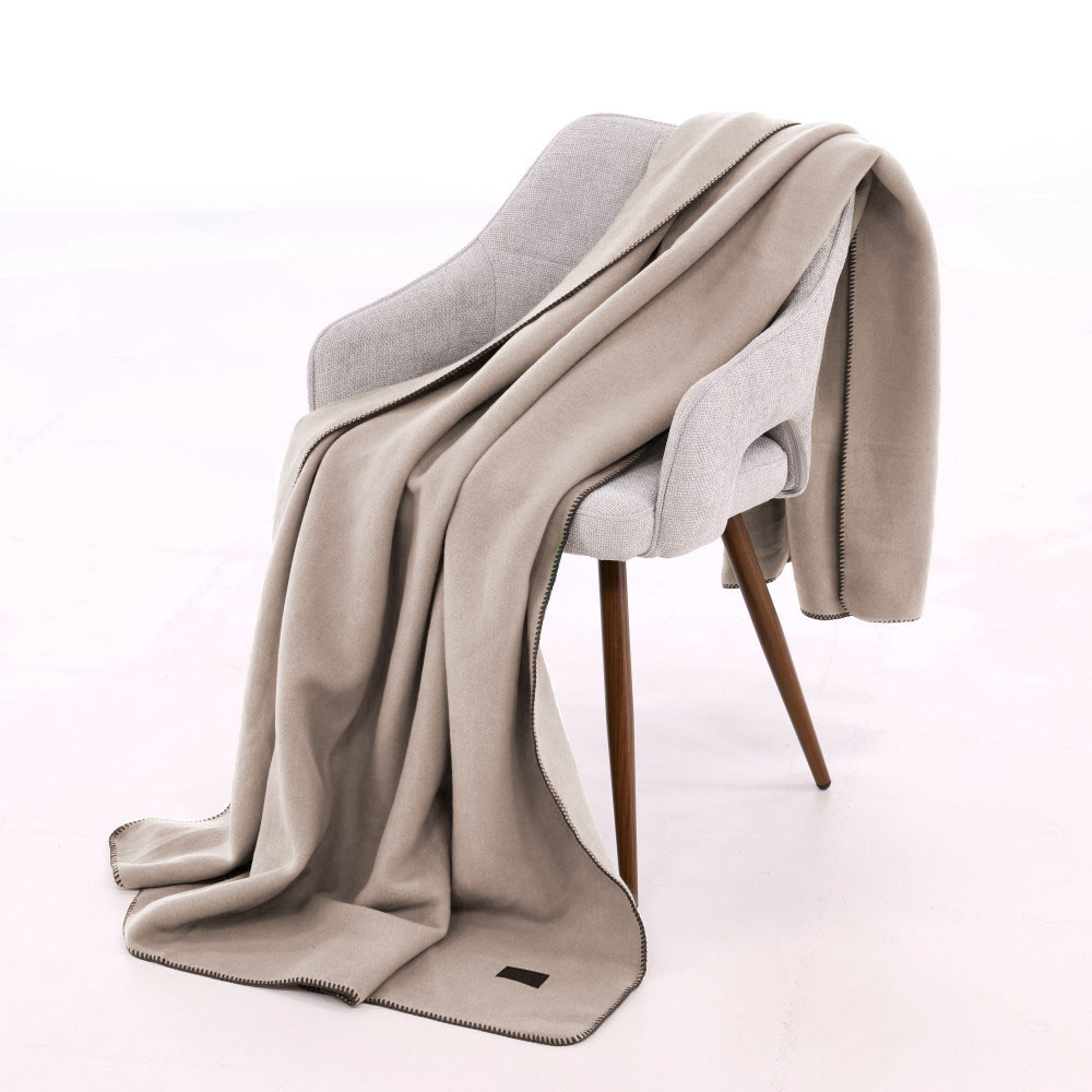 Wohndecke Viskose-Fleece - Hell Natur, Größe: 140 x 200 cm