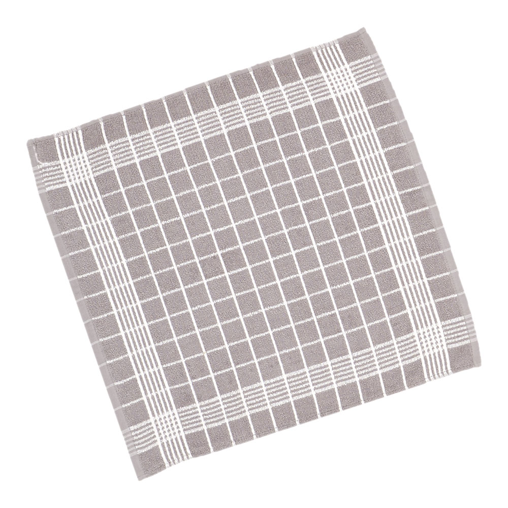 Geschirrtuch Frottee "Karo" - Grau, Größe: 50 x 50 cm