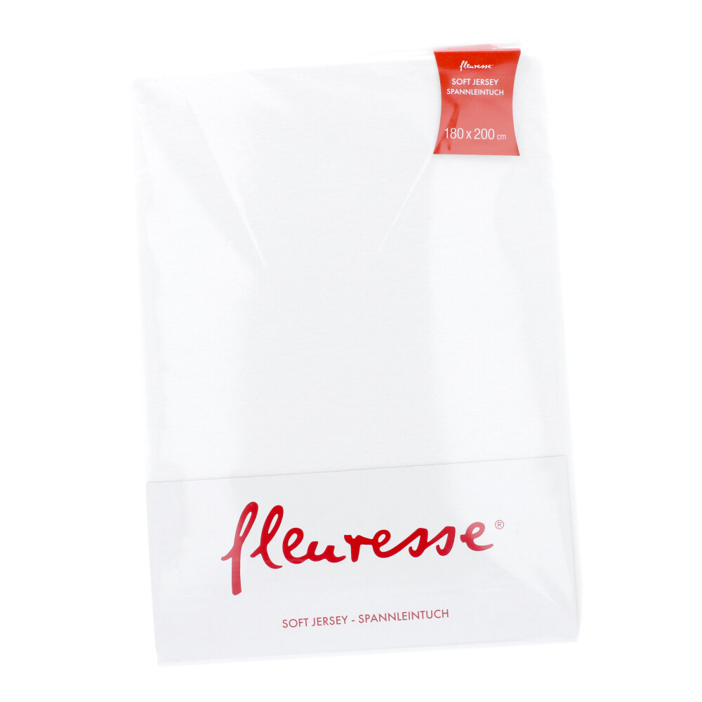 FLEURESSE Soft Jersey Leintuch - Weiß, Größe: 180 x 200 cm