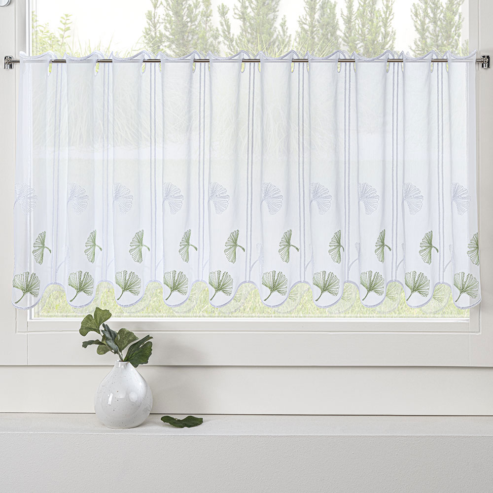 Kurzgardine - Blassgrün, Höhe: 45 cm