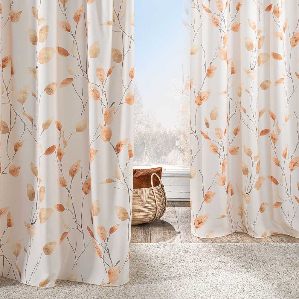 Dekostoff bedruckt - Orange, Breite: 145 cm