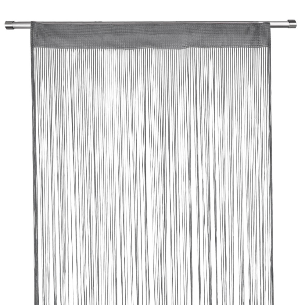 Fadenvorhang mit Universalband - Telegrau, Größe: 90 x 260 cm