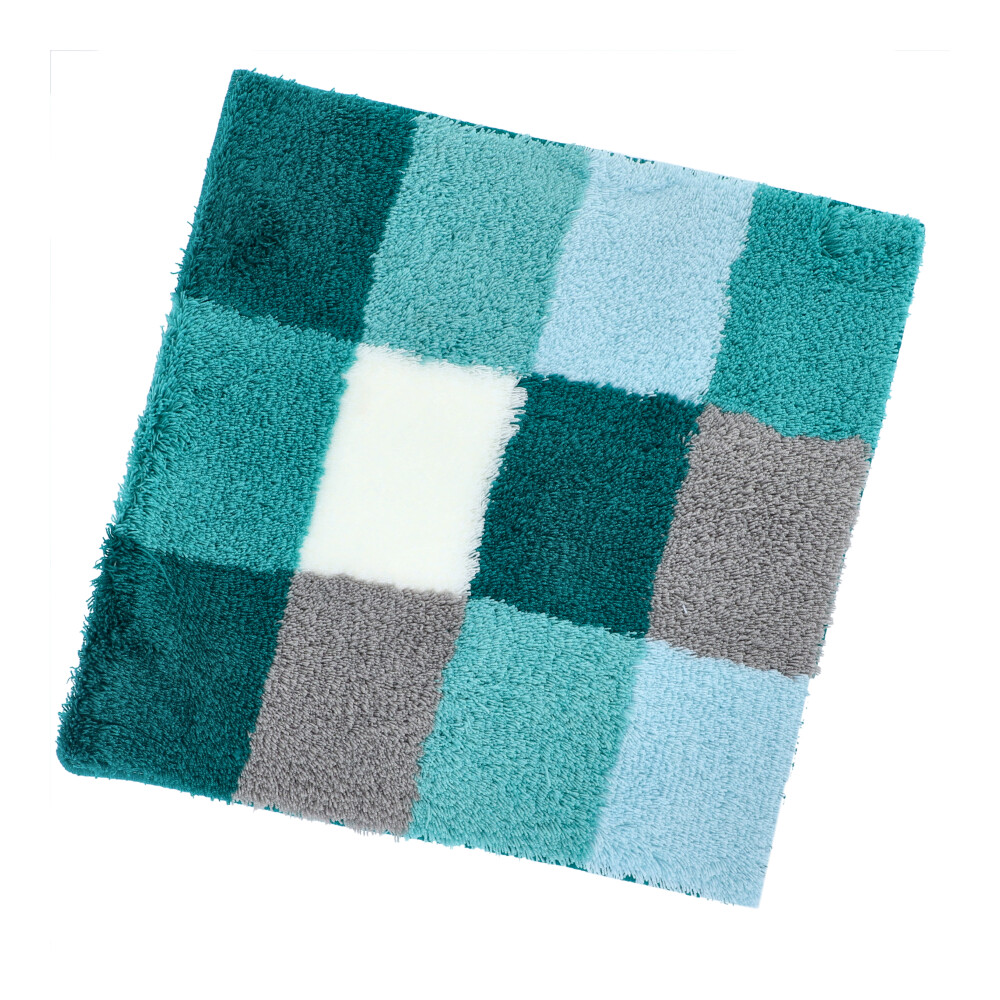 Bidet Vorleger Karo - Grünblau, Größe: 50 x 50 cm