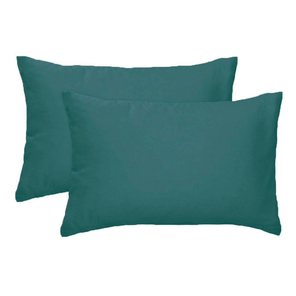 Satin Kissenbezug Doppelpack - Wasserblau, Größe: 40 x 60 cm