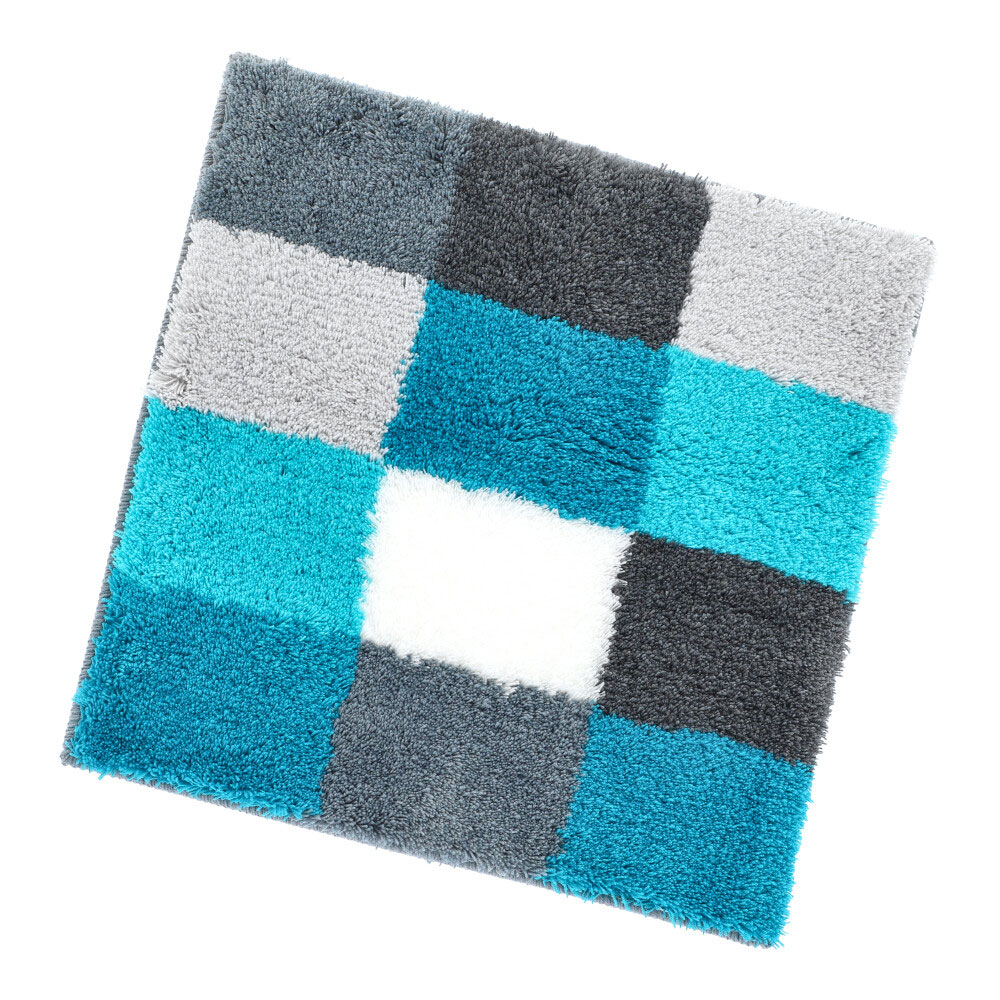 Bidetvorleger Karo - Blau, Größe: 50 x 50 cm