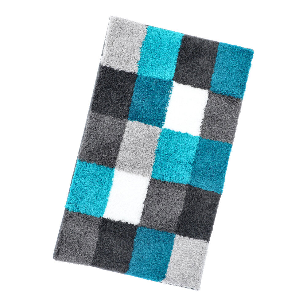 Badematte Karo - Blau, Größe: 60 x 100 cm