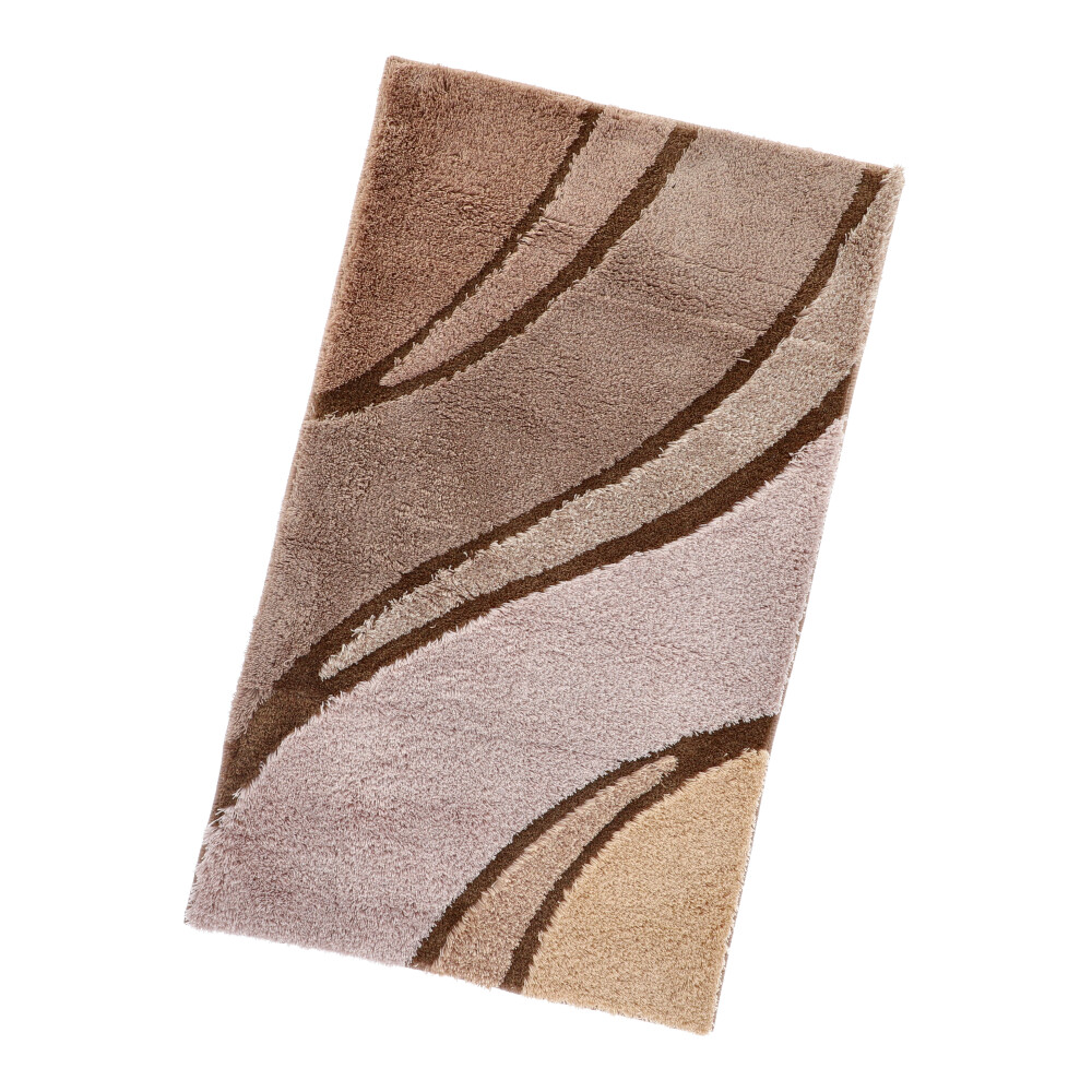 Badematte Welle - Dunkel Beige, Größe: 60 x 100 cm