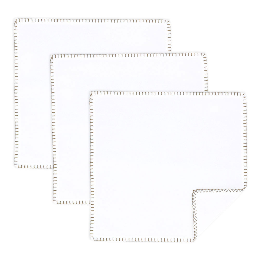 REITER Serviette 3er Set - Weiß, Größe: 45 x 45 cm