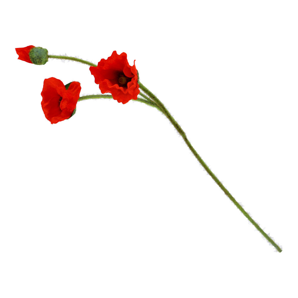 Mohnblume, ca. 48 cm - Rot, Größe: 10 x 48 cm