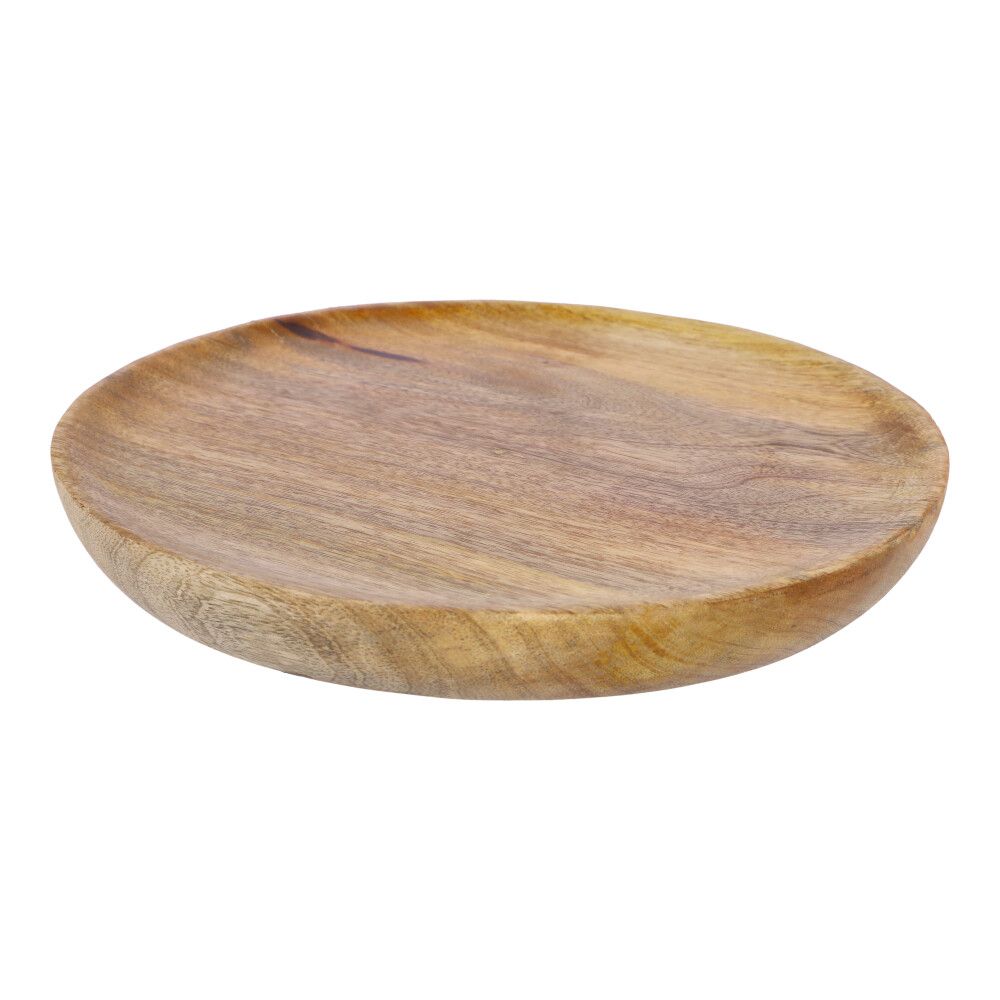 Teller aus Mangoholz - Braun, Rund: 30 x 30 cm