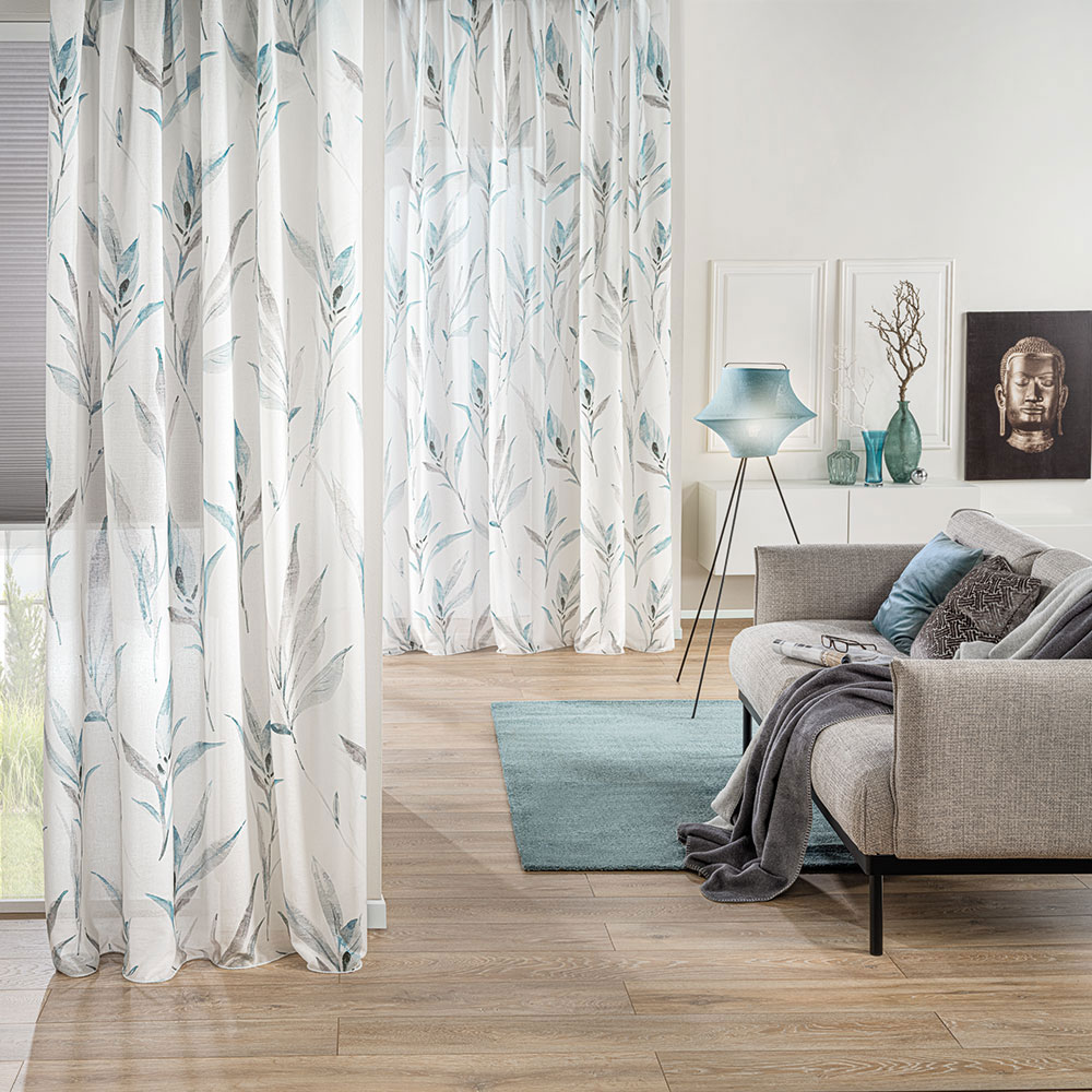 Store bedruckt V - Hell Blau, Höhe: 310 cm