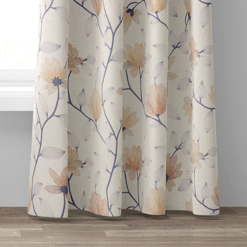 Dekostoff bedruckt - Gelbbeige, Breite: 144 cm