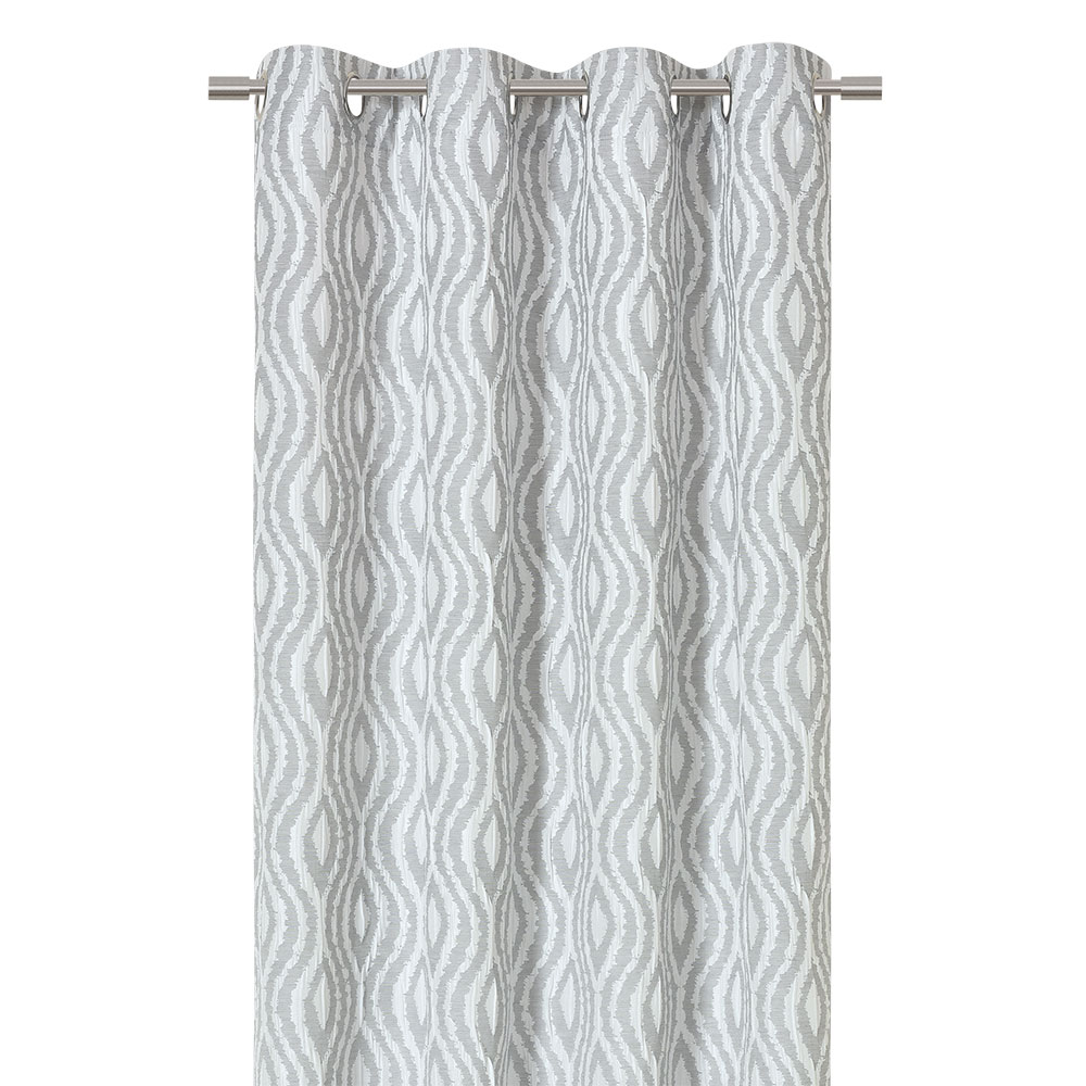Fertigvorhang mit Ösen - Grau, Größe: 135 x 255 cm
