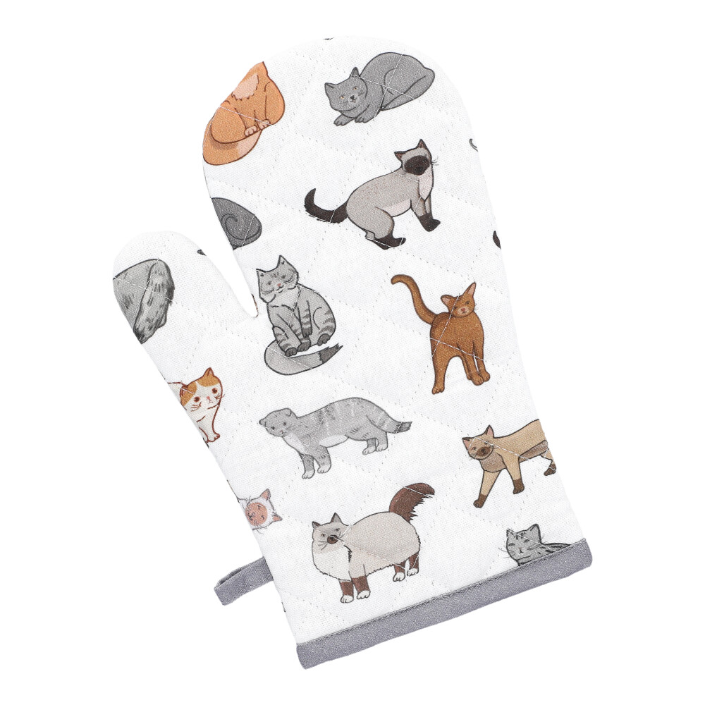 Topfhandschuh "Cats" - Ecrue, Größe: 18 x 27 cm