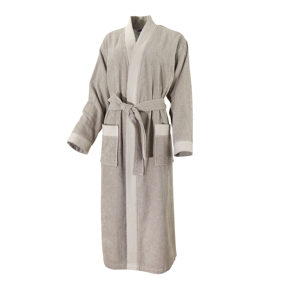 Herren Bademantel - Large, Sandgrau