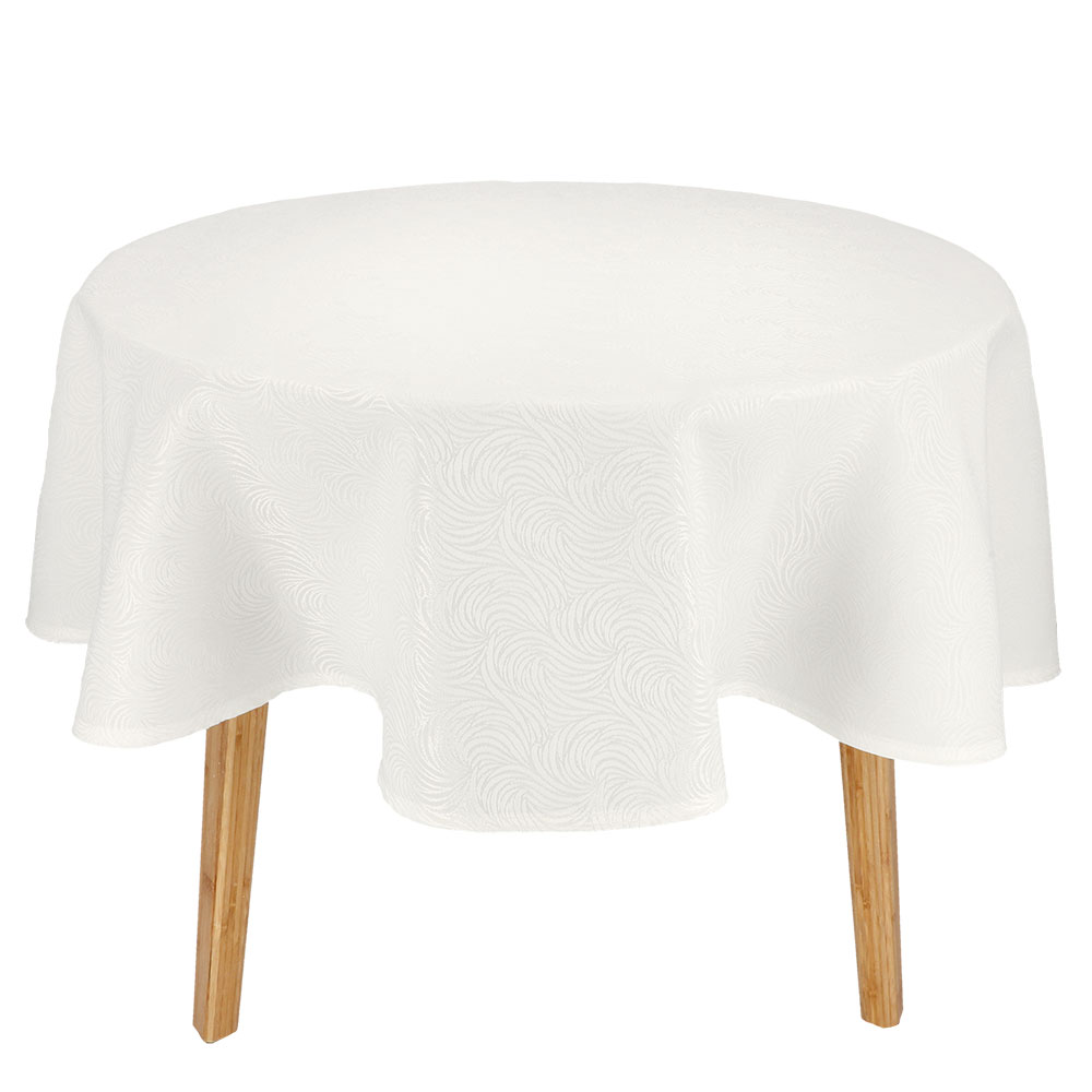 SELECTION Tischdecke Mercuri - Perlweiss, Rund: 155 x 155 cm