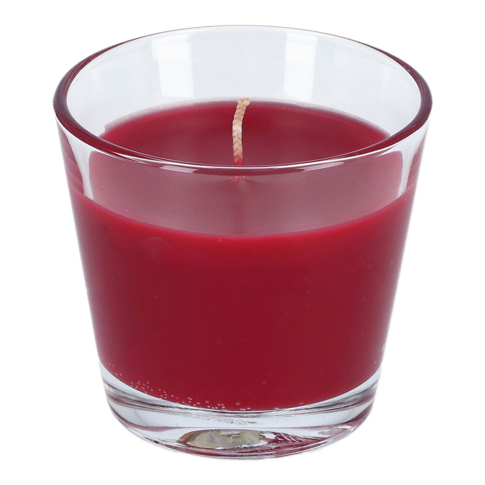 Duftkerze im Glas - Violett, Rund: 9 x 8 cm