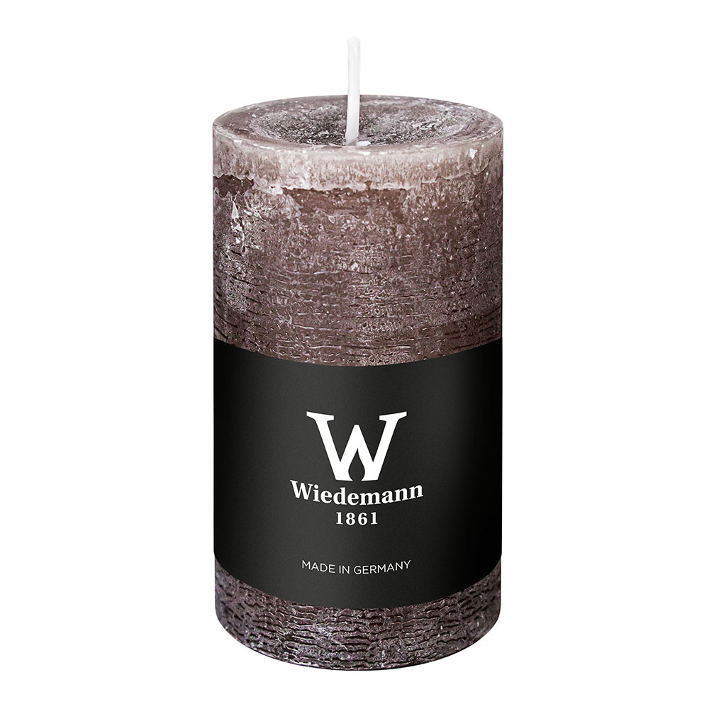 WIEDEMANN Marble Stumpenkerze - Dunkel Beige, Rund: 6,8 x 10 cm