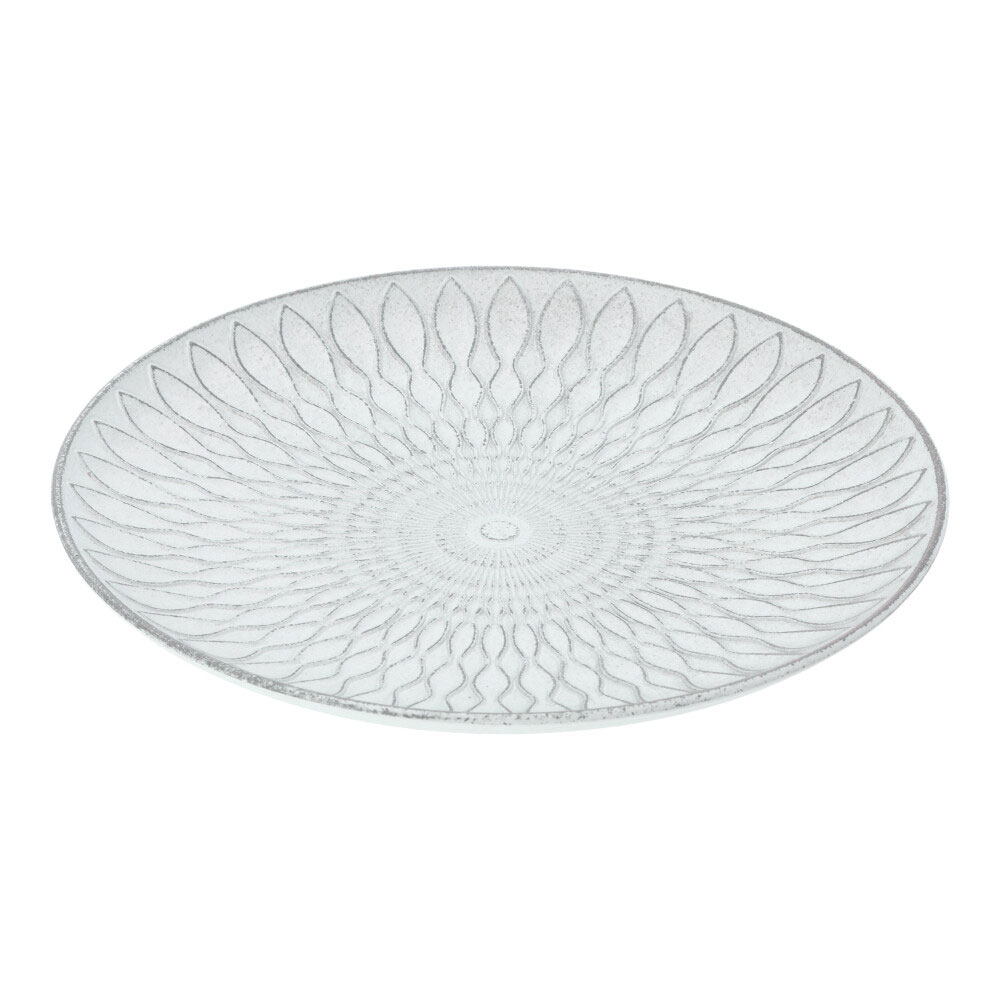 Dekoteller silbergrau - Telegrau, Rund: 29,5 x 29,5 cm