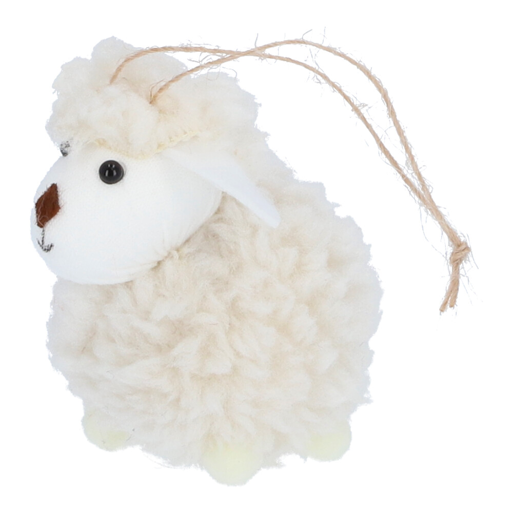 Deko-Schäfchen - Perlweiss, Größe: 7 x 7 cm