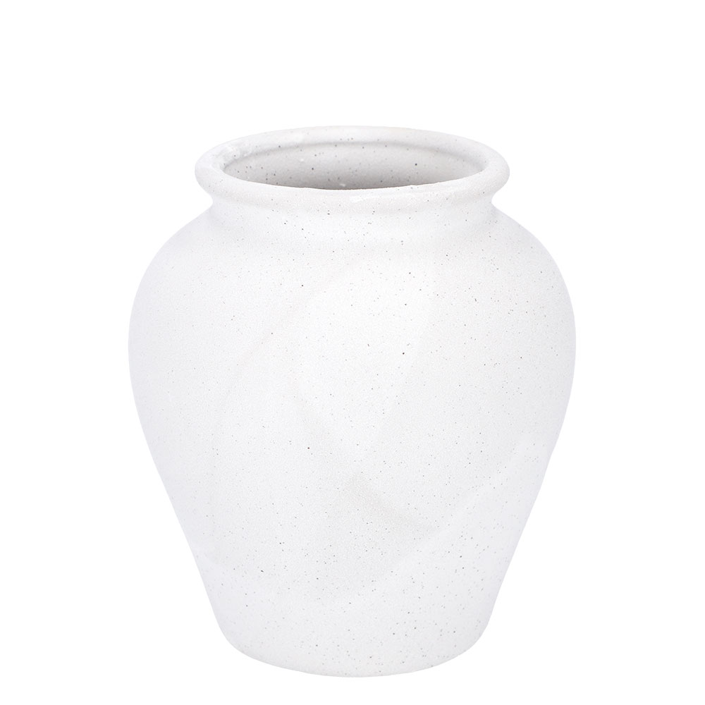 Vase in bauchiger Form - Weiß, Größe: 15,7 x 17 cm