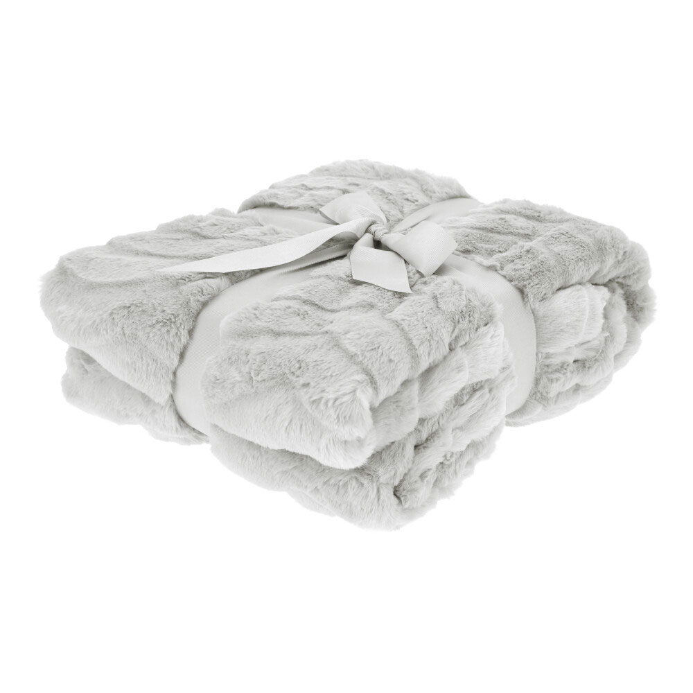 Webpelzdecke "Zick-Zack" - Telegrau, Größe: 150 x 200 cm