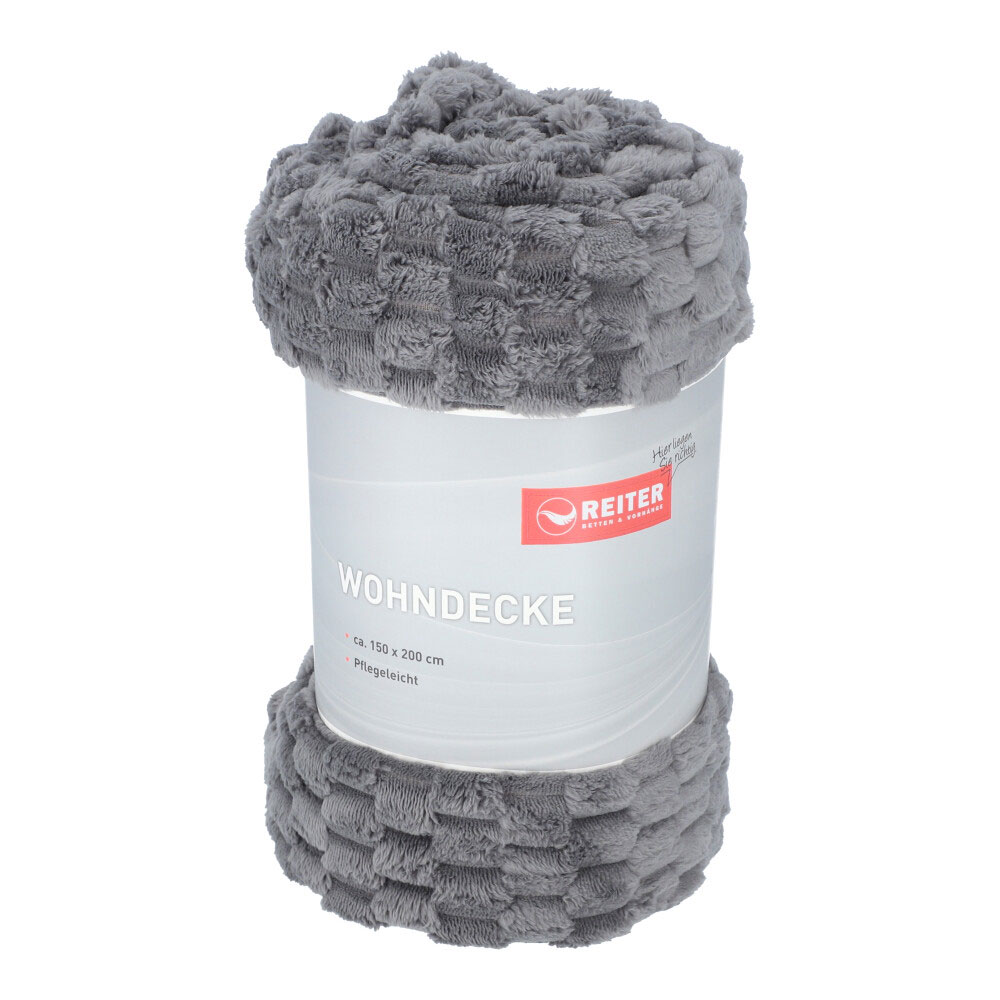 Wohndecke "Struktur" - Grau, Größe: 150 x 200 cm