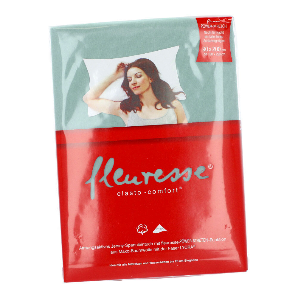 FLEURESSE Jerseyleintuch - Wiesen Grün, Größe: 90 x 200 cm