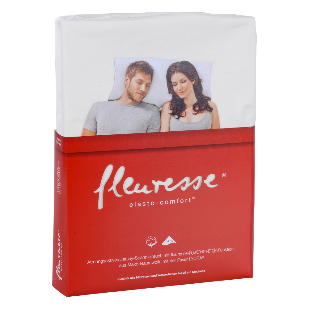 FLEURESSE Jerseyleintuch - Natur, Größe: 180 x 200 cm