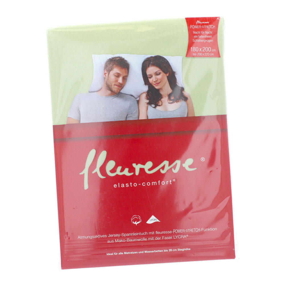 FLEURESSE Jerseyleintuch - Blassgrün, Größe: 180 x 200 cm