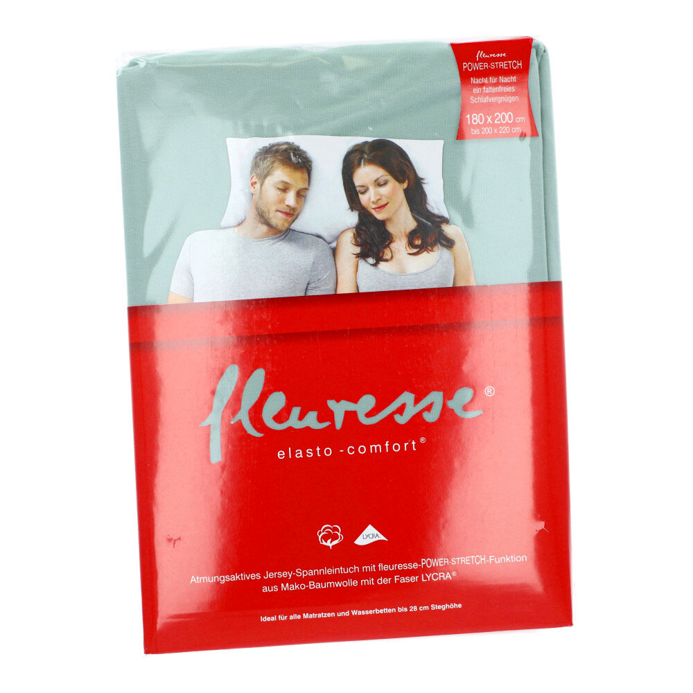 FLEURESSE Jerseyleintuch - Wiesen Grün, Größe: 180 x 200 cm