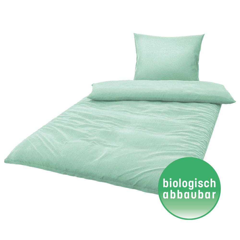 Bettwäsche biologisch abbaubar - Dunkel Mint, Größe: 140 x 200 cm