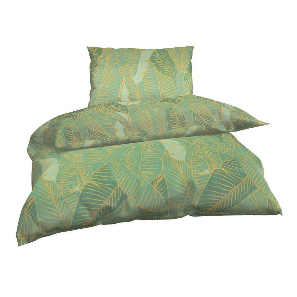 KAYORI BIO-Satin Bettwäsche - Blassgrün, Größe: 140 x 200 cm