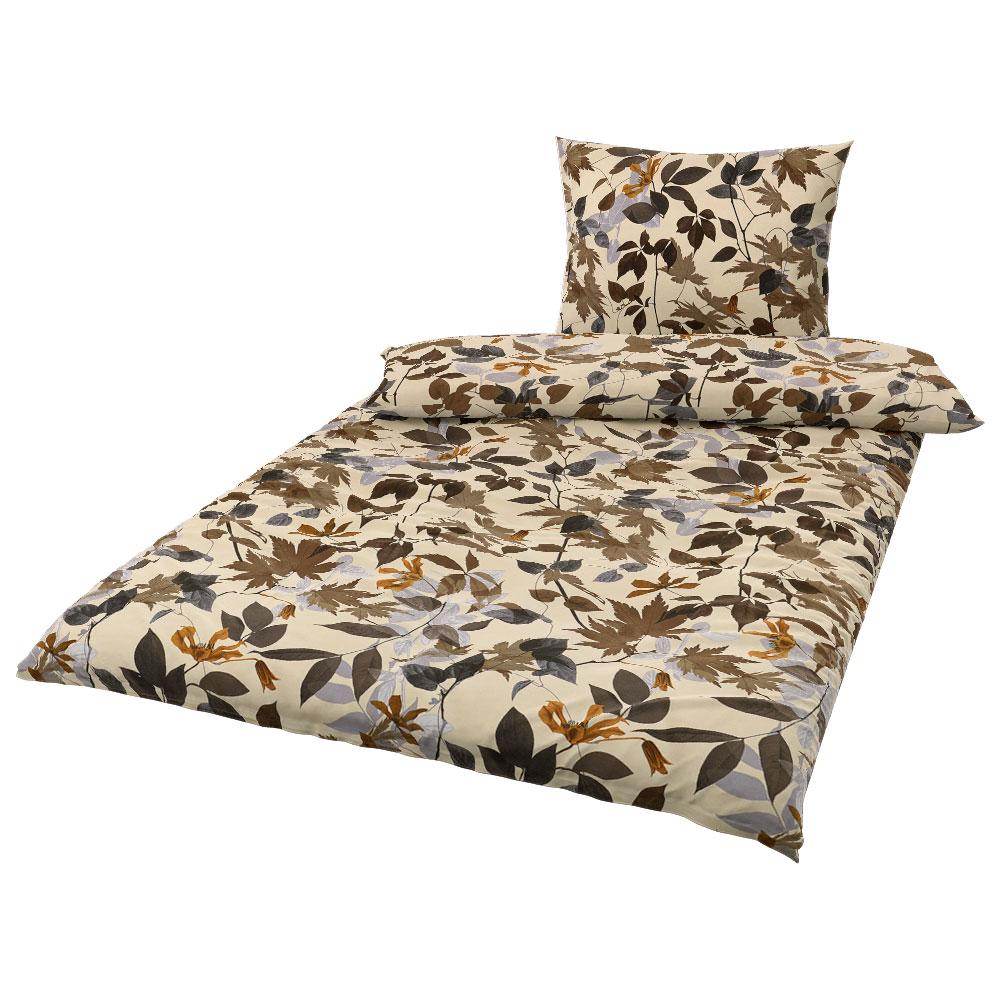 Satin Bettwäsche - Dunkel Beige, Größe: 140 x 200 cm