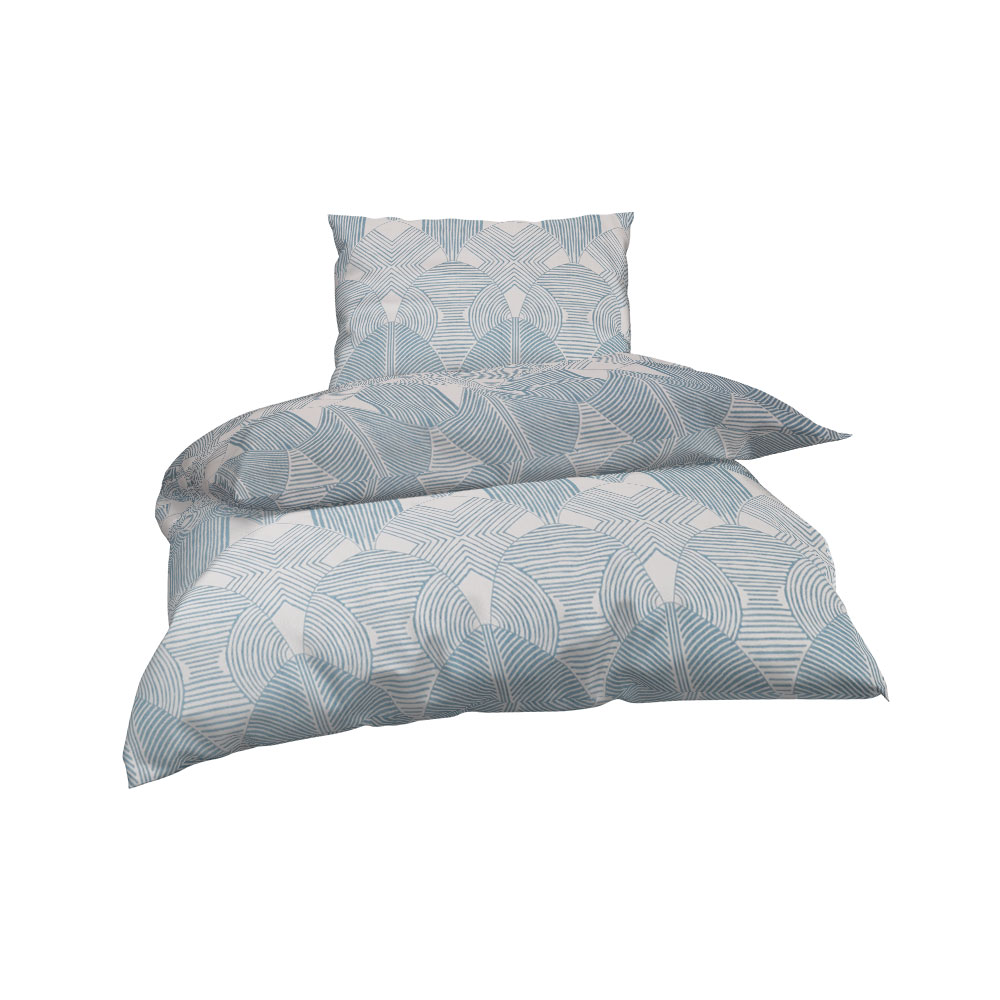 Tencel Baumwoll-Bettwäsche - Grünblau, Größe: 140 x 200 cm